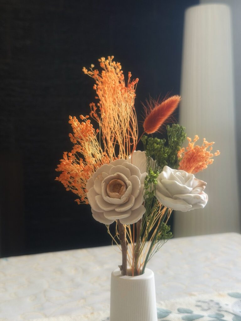 Arranjo laranja 3 flores